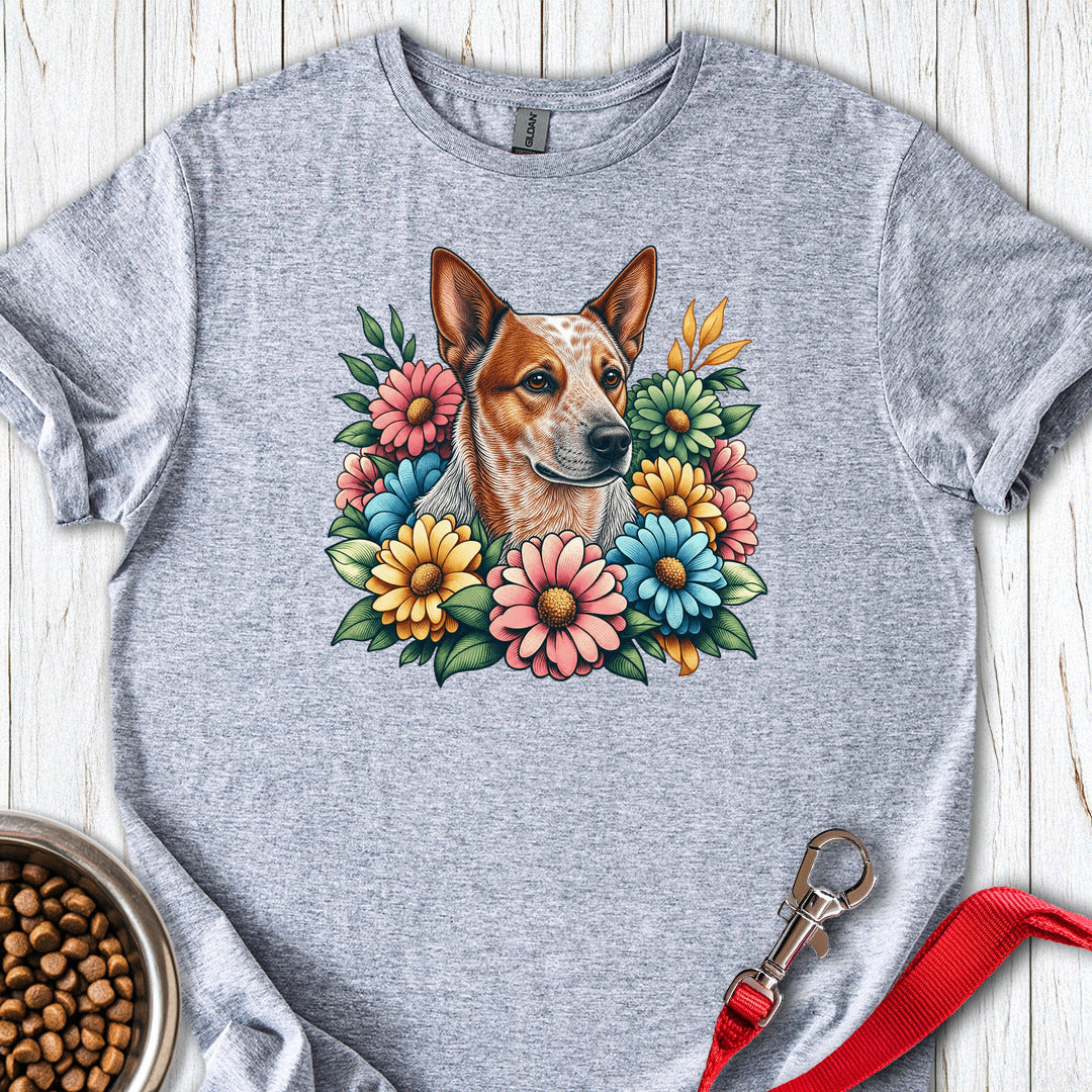 Red Heeler Floral — Sport Grey