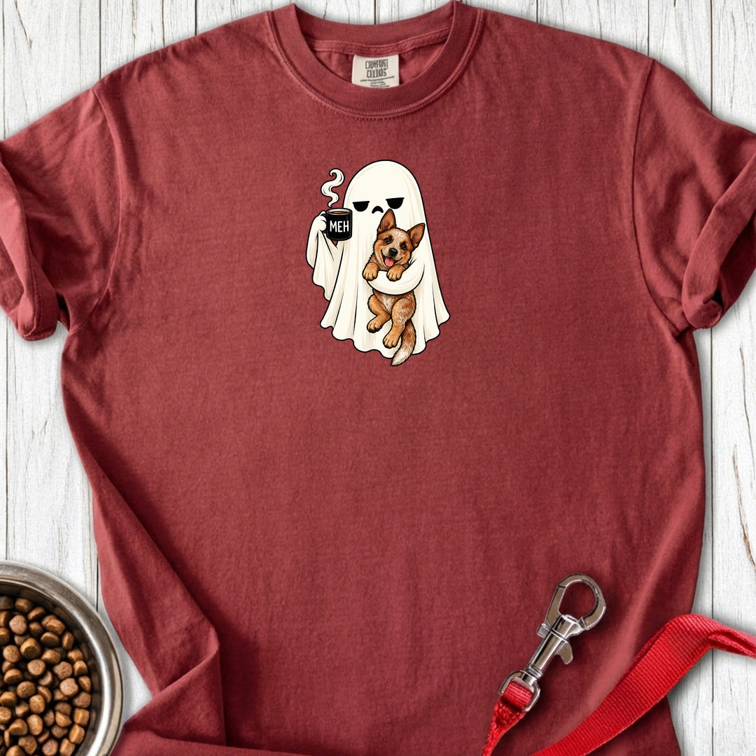 Red Heeler Meh Ghost Premium Tee — Brick