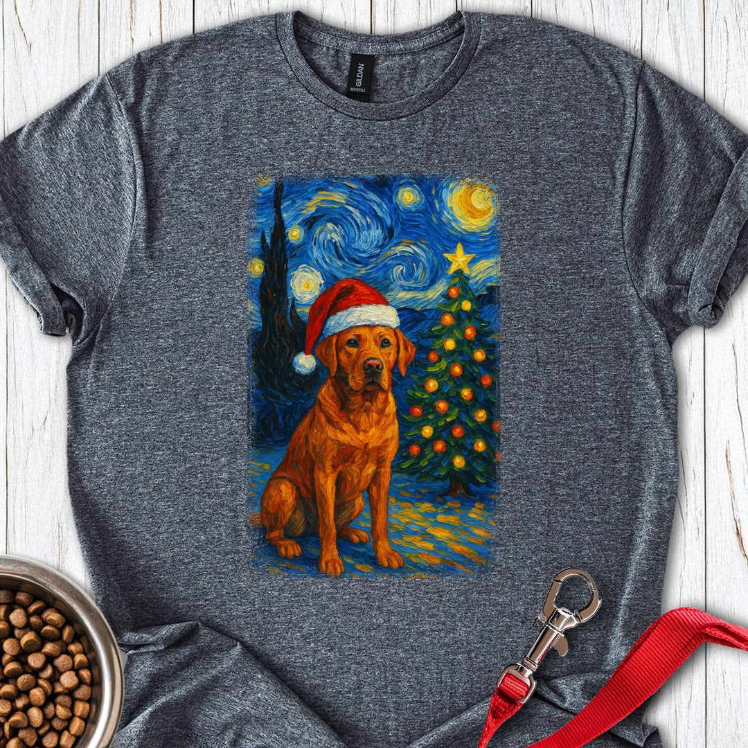 Red Labrador Christmas Van Gogh Dark Heather