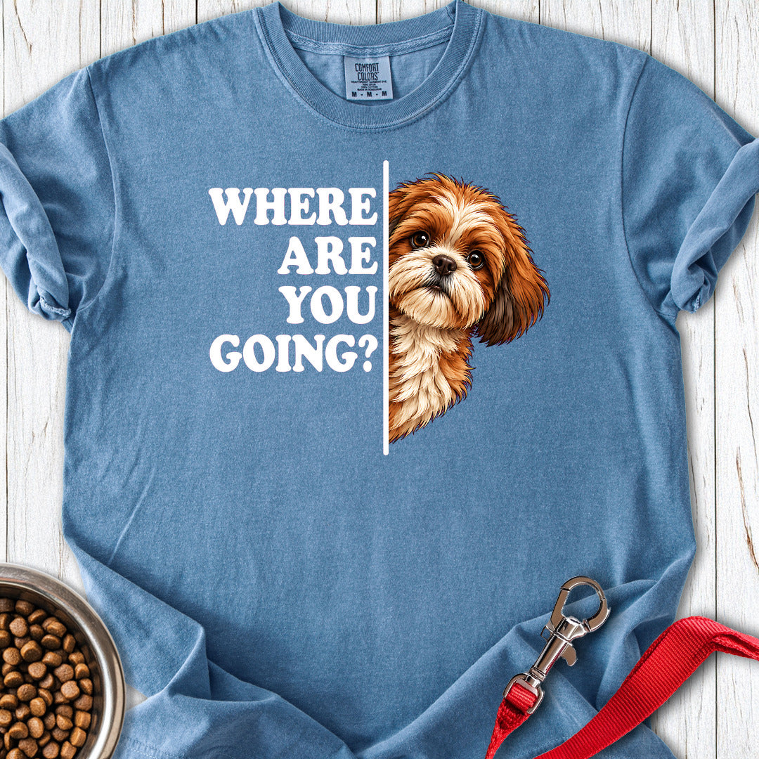Red Shih Tzu Alert Premium Tee — Blue Jean