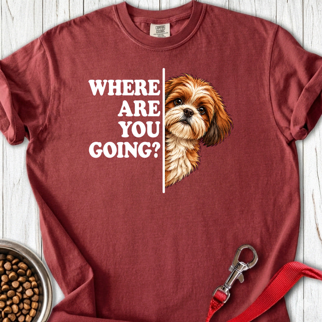Red Shih Tzu Alert Premium Tee — Brick