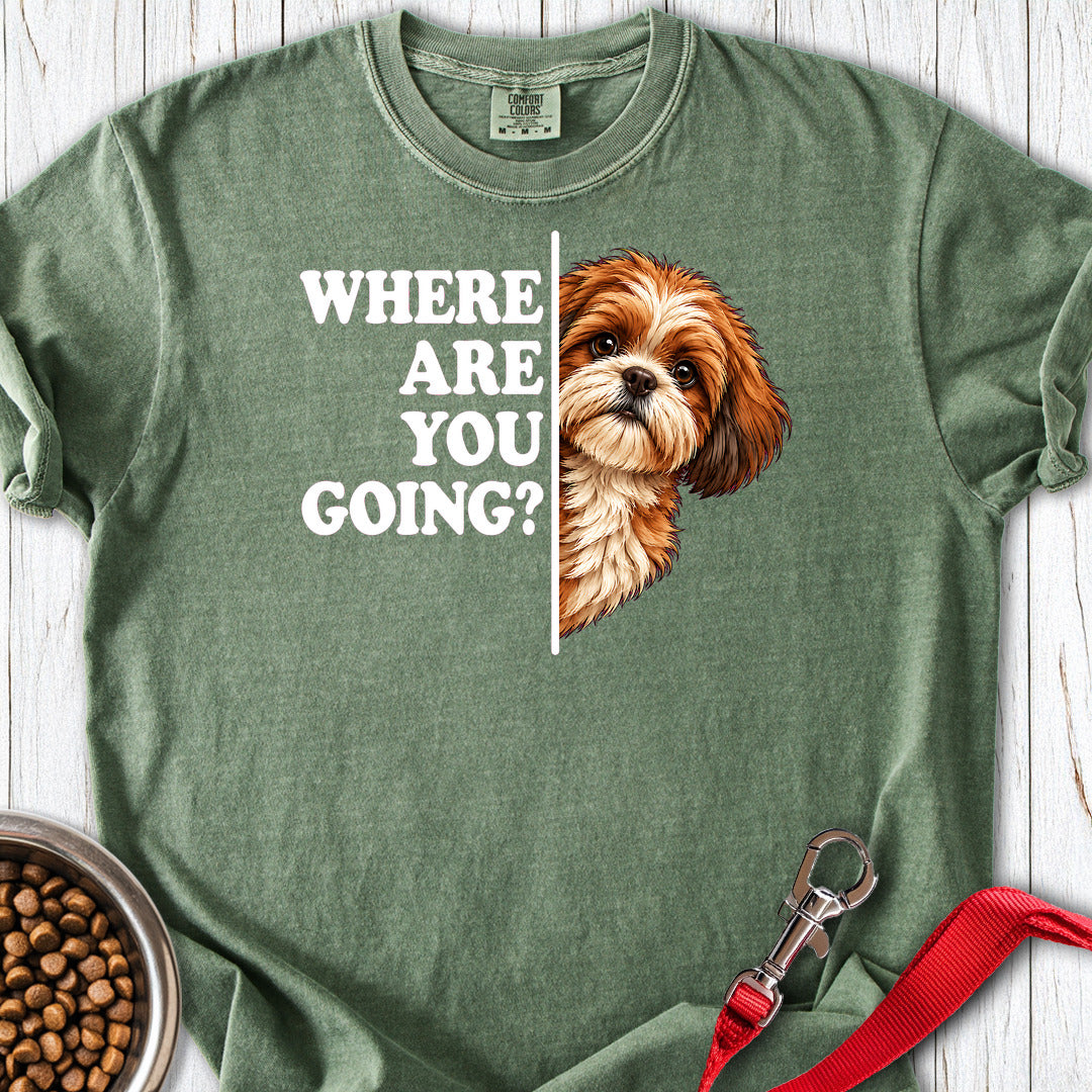 Red Shih Tzu Alert Premium Tee — Moss
