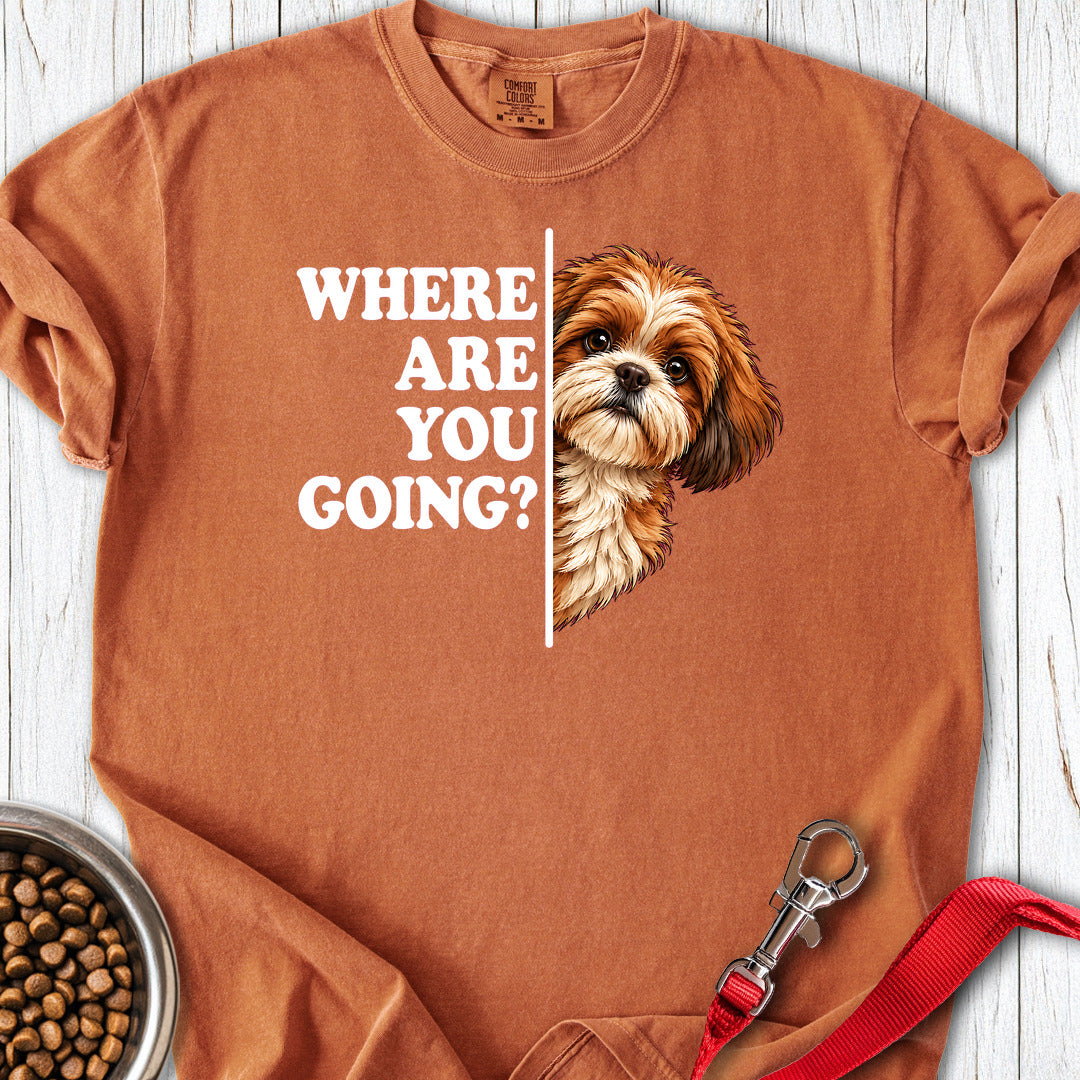 Red Shih Tzu Alert Premium Tee — Yam