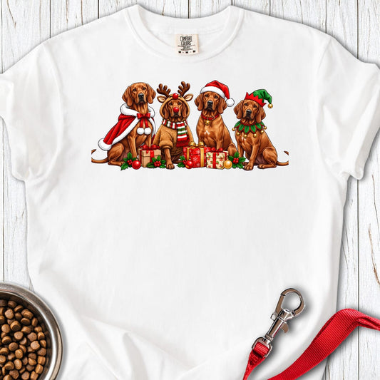 Redbone Coonhound Christmas Group Premium Tee — White