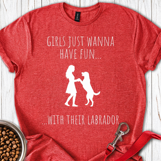 Girls Just Wanna Have Fun Lab Heather Red