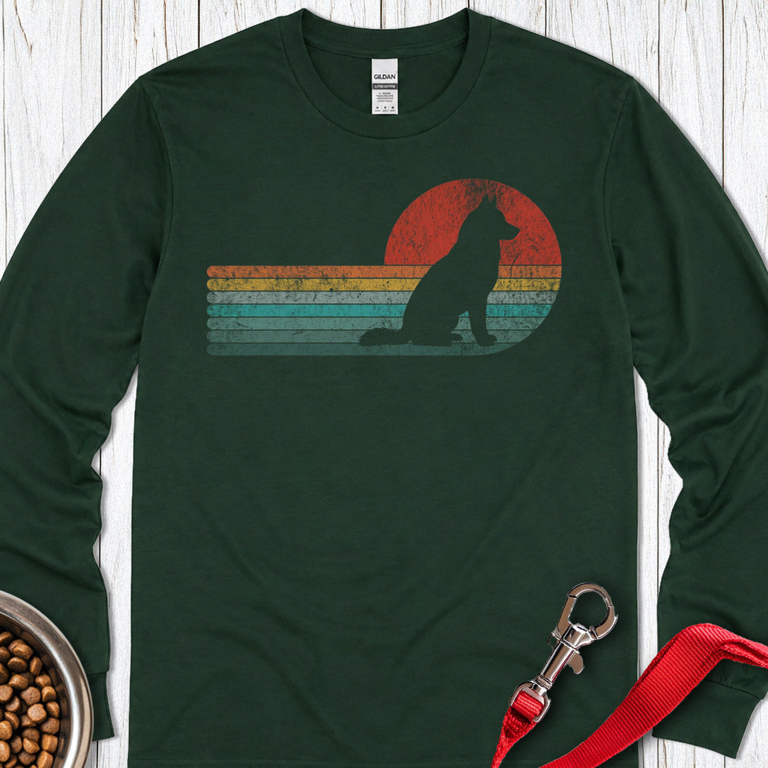 Retro Husky Long Sleeve Forest Green