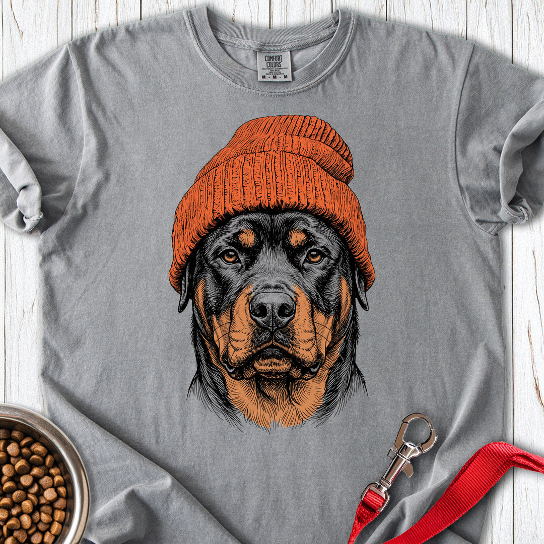 Rottweiler Beanie Premium Tee — Grey