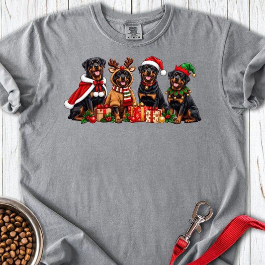 Rottweiler Christmas Group Premium Tee — Grey