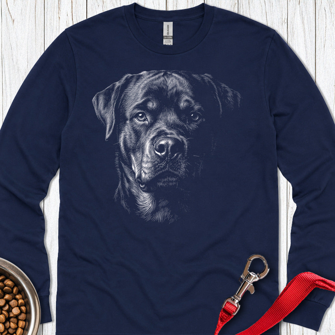 Rottweiler Engraved Long Sleeve Navy