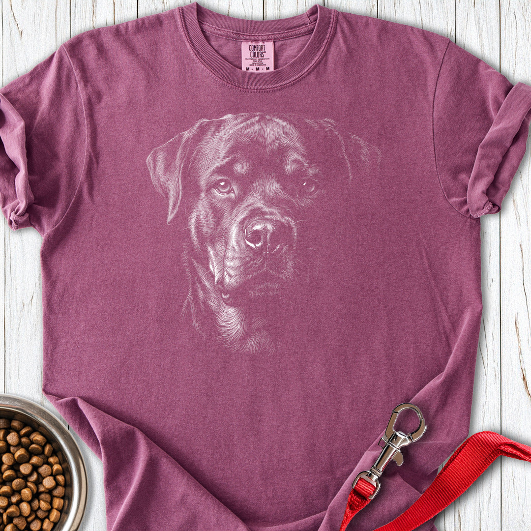 Rottweiler Engraved Premium Tee — Berry