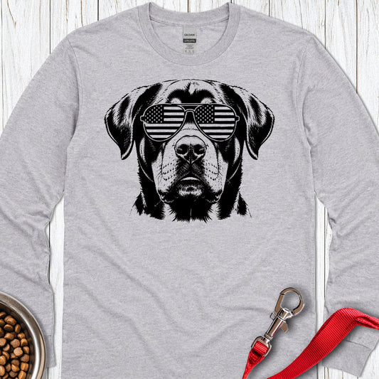 Rottweiler Flag Shades Long Sleeve — Sport Grey