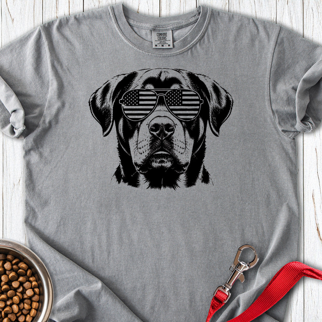 Rottweiler Flag Shades Premium Tee — Grey