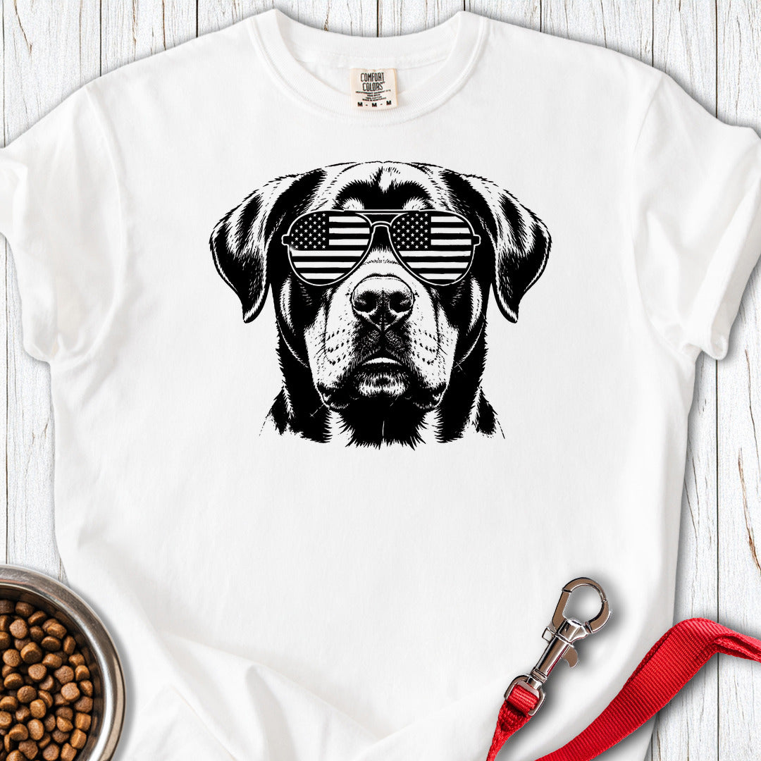 Rottweiler Flag Shades Premium Tee — White