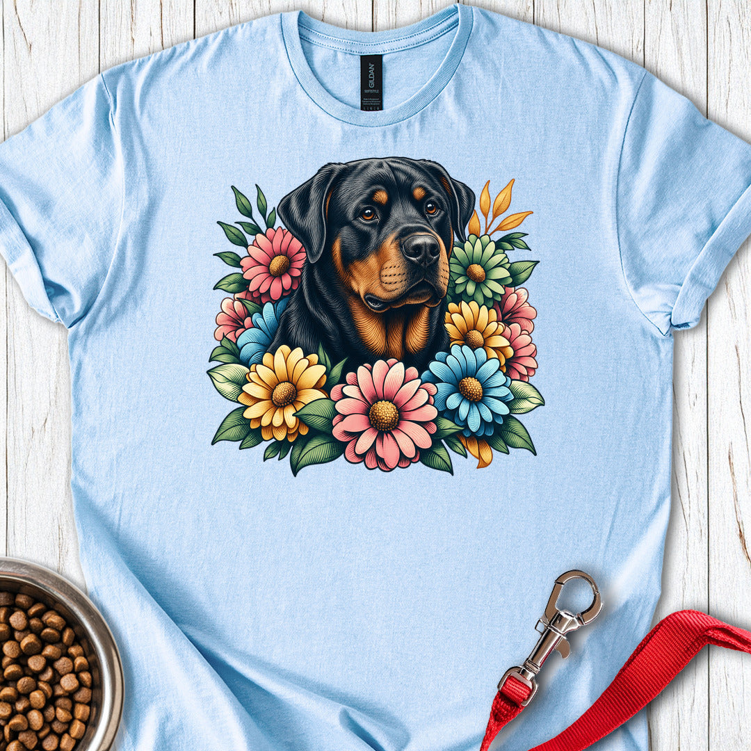 Rottweiler Flower Wreath — Light Blue