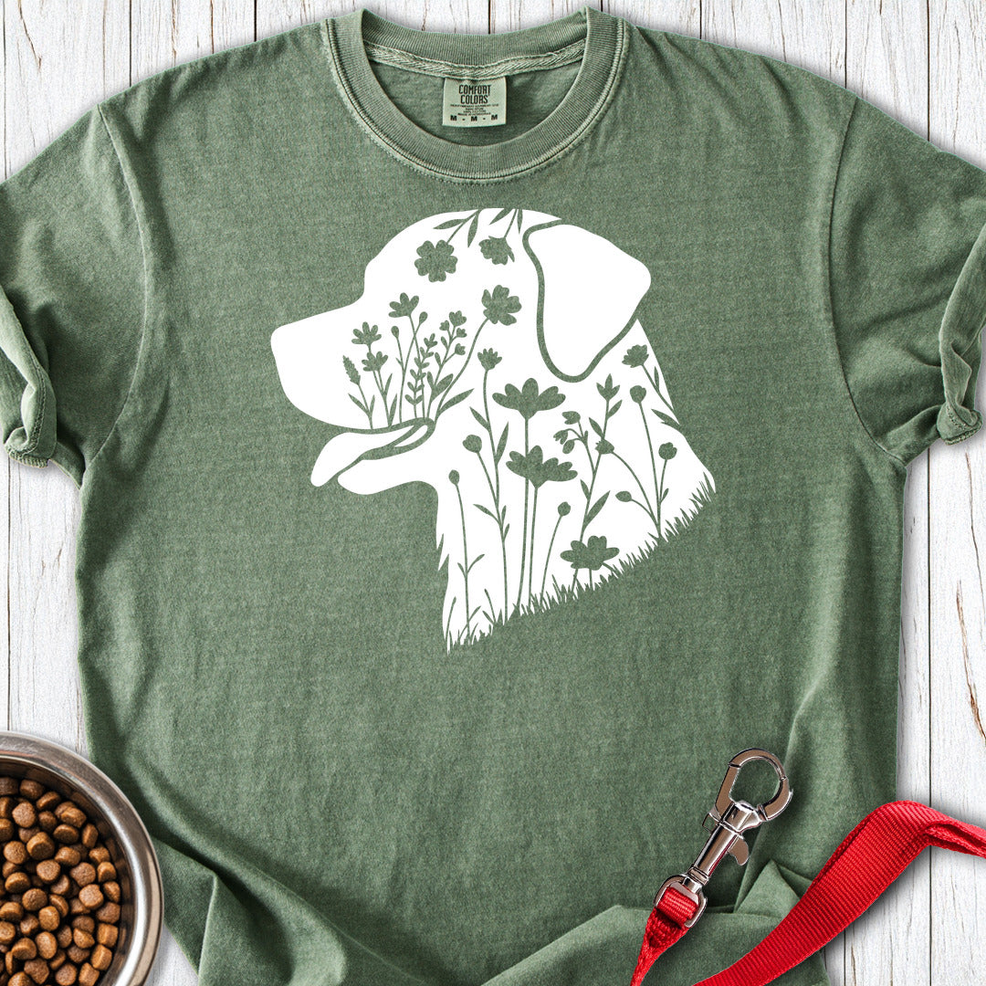 Rottweiler Flowers Premium Tee — Moss