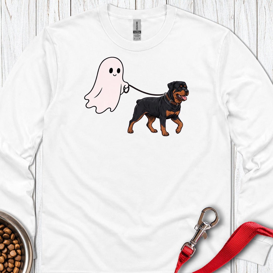 Rottweiler Ghost Walk Long Sleeve — White