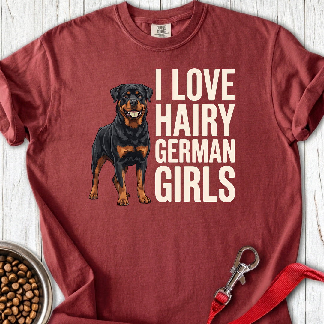 Rottweiler Hairy Girls Premium Tee — Brick