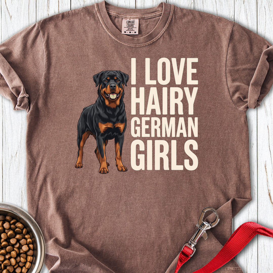 Rottweiler Hairy Girls Premium Tee — Espresso