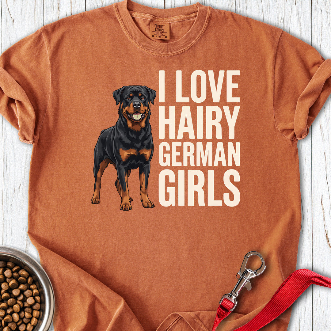 Rottweiler Hairy Girls Premium Tee — Yam