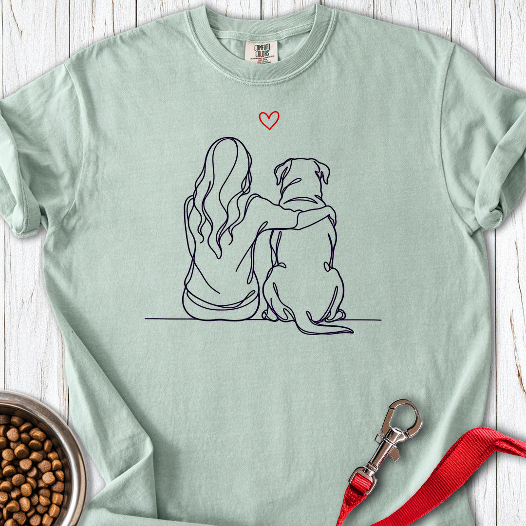 Rottweiler Hug Premium Tee — Bay