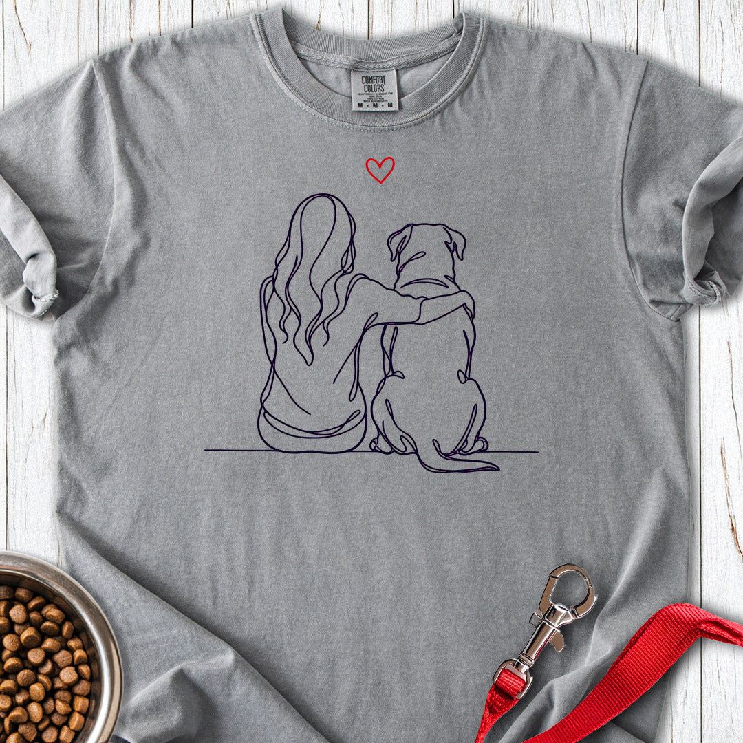 Rottweiler Hug Premium Tee — Grey