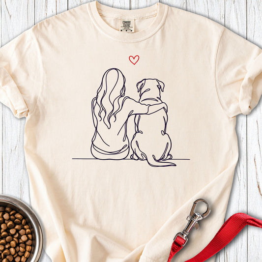 Rottweiler Hug Premium Tee Ivory
