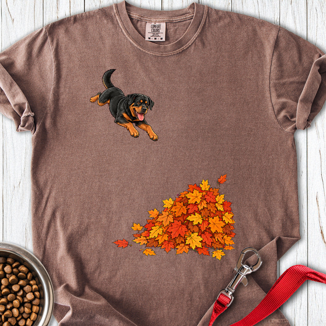Rottweiler Leaf Pile Premium Tee — Espresso
