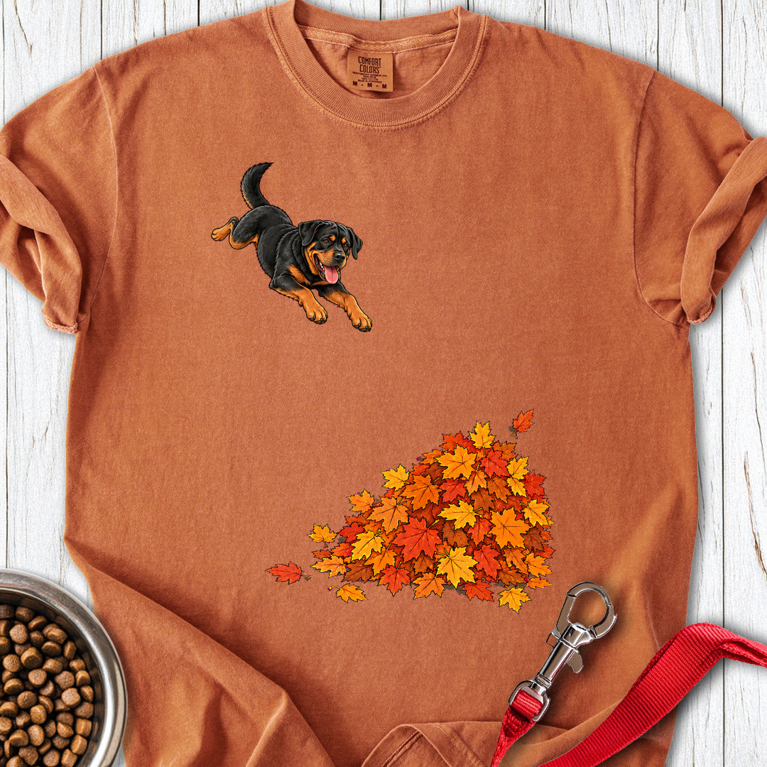 Rottweiler Leaf Pile Premium Tee — Yam