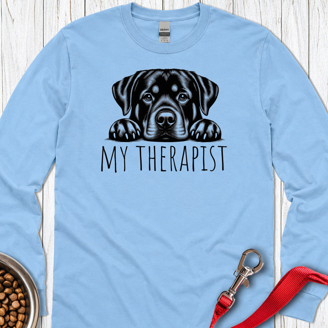 Rottweiler My Therapist Long Sleeve Carolina Blue