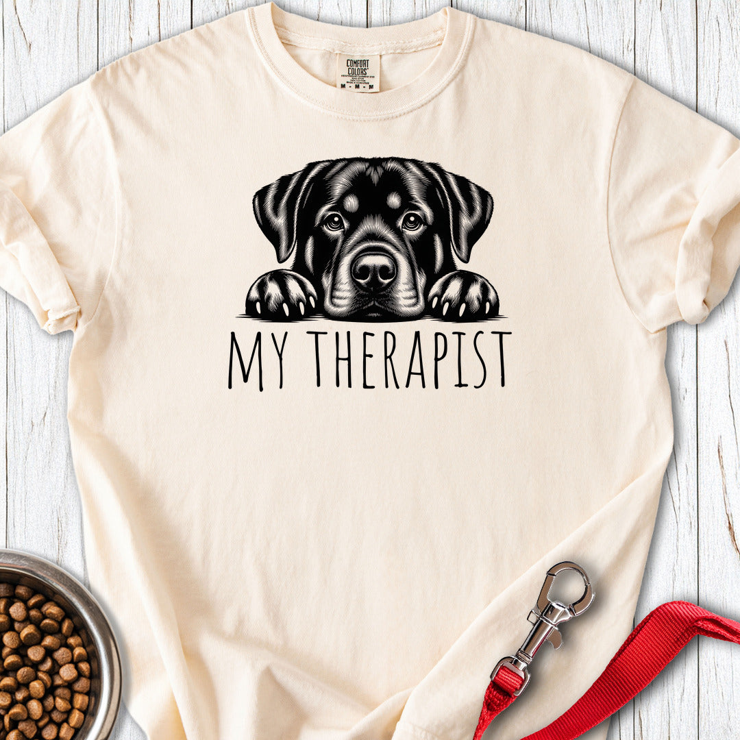 Rottweiler My Therapist Premium Tee — Ivory