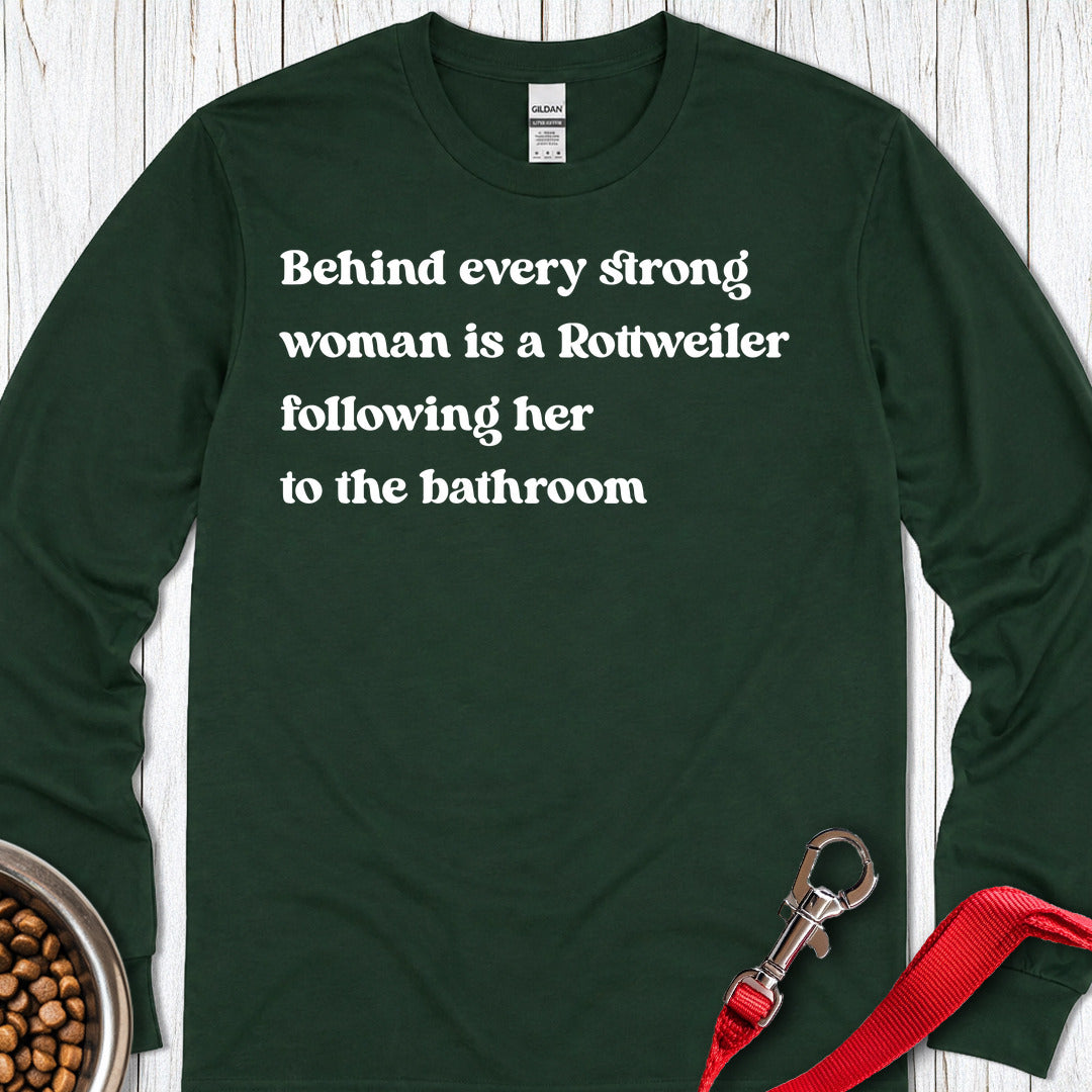 Rottweiler Strong Woman Long Sleeve Forest Green