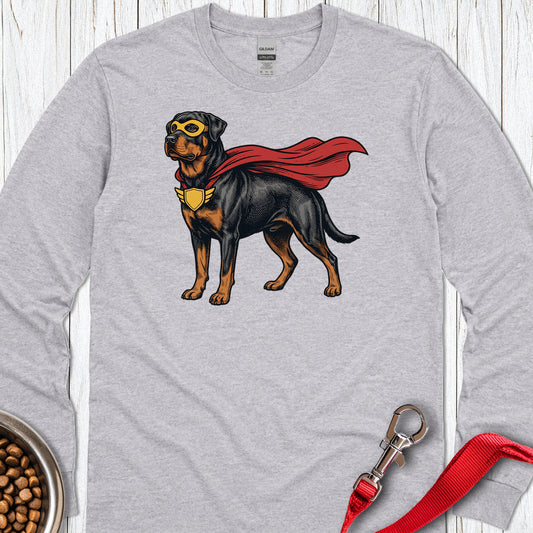 Rottweiler Superhero Long Sleeve — Sport Grey