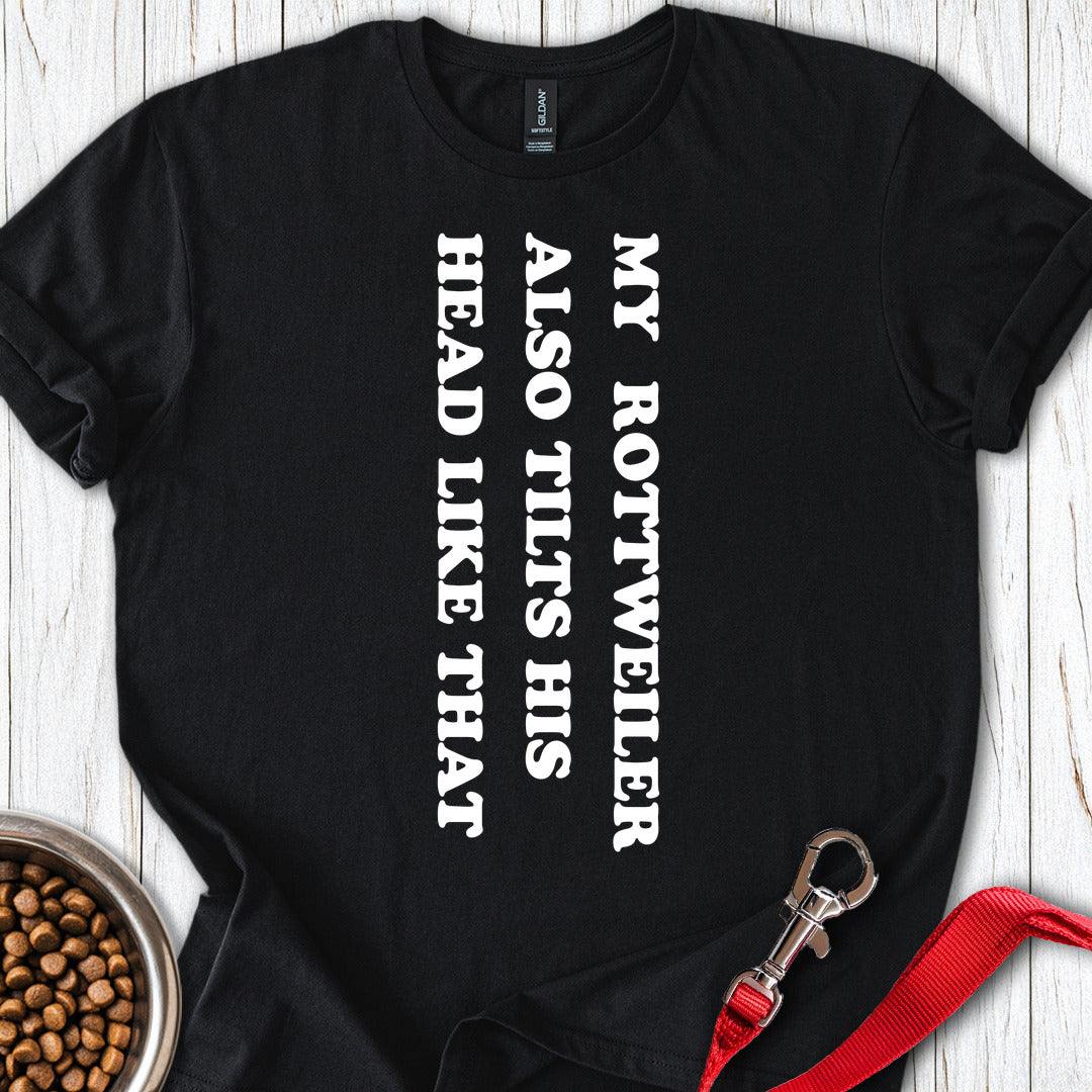 Rottweiler Tilts His Head — Black