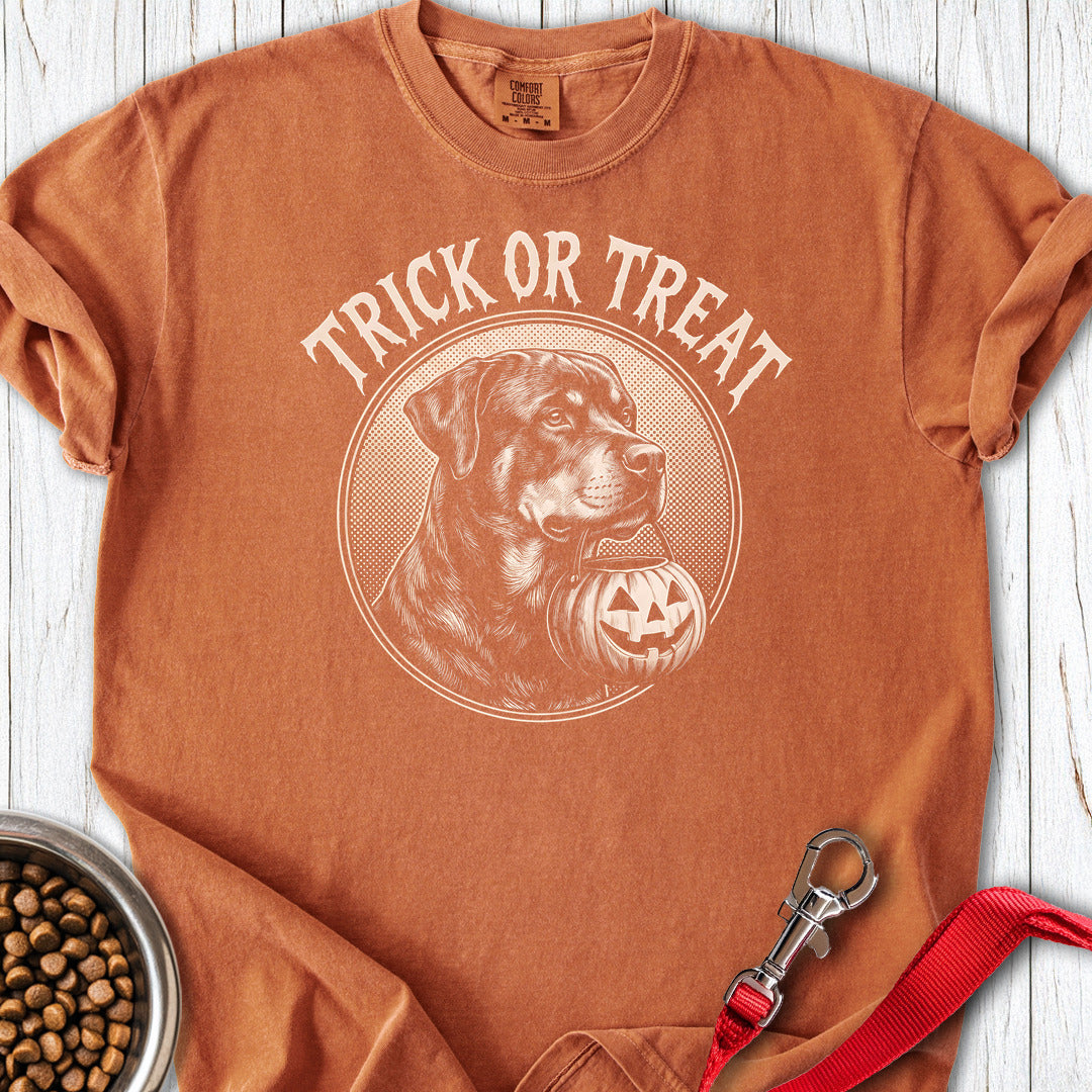 Rottweiler Trick Or Treat Premium Tee — Yam