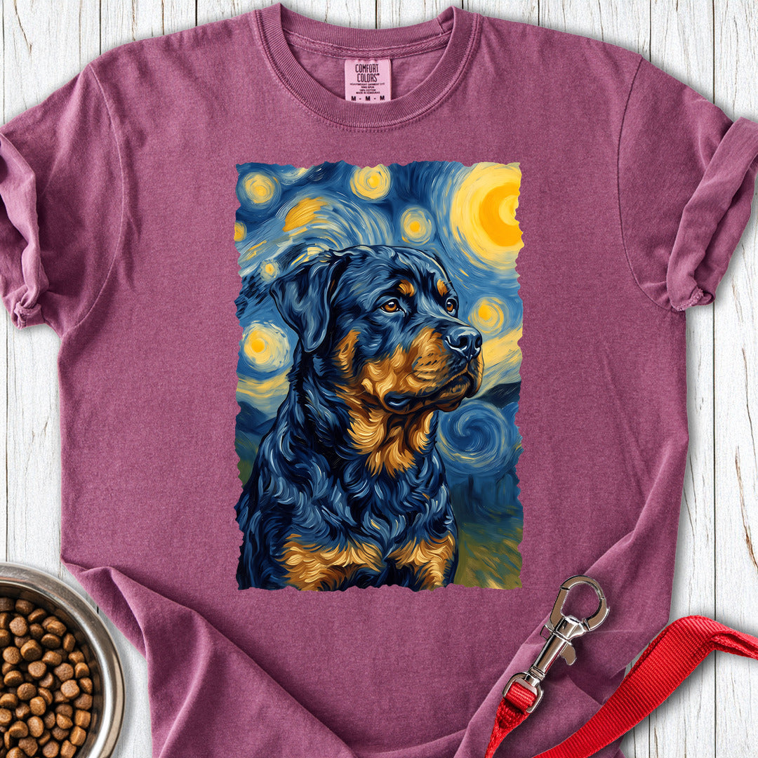 Rottweiler Van Gogh Premium Tee — Berry