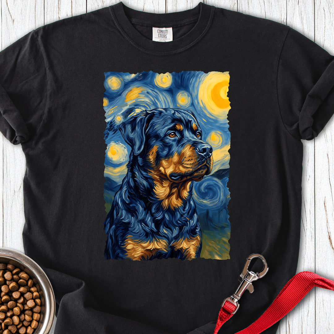 Rottweiler Van Gogh Premium Tee — Black