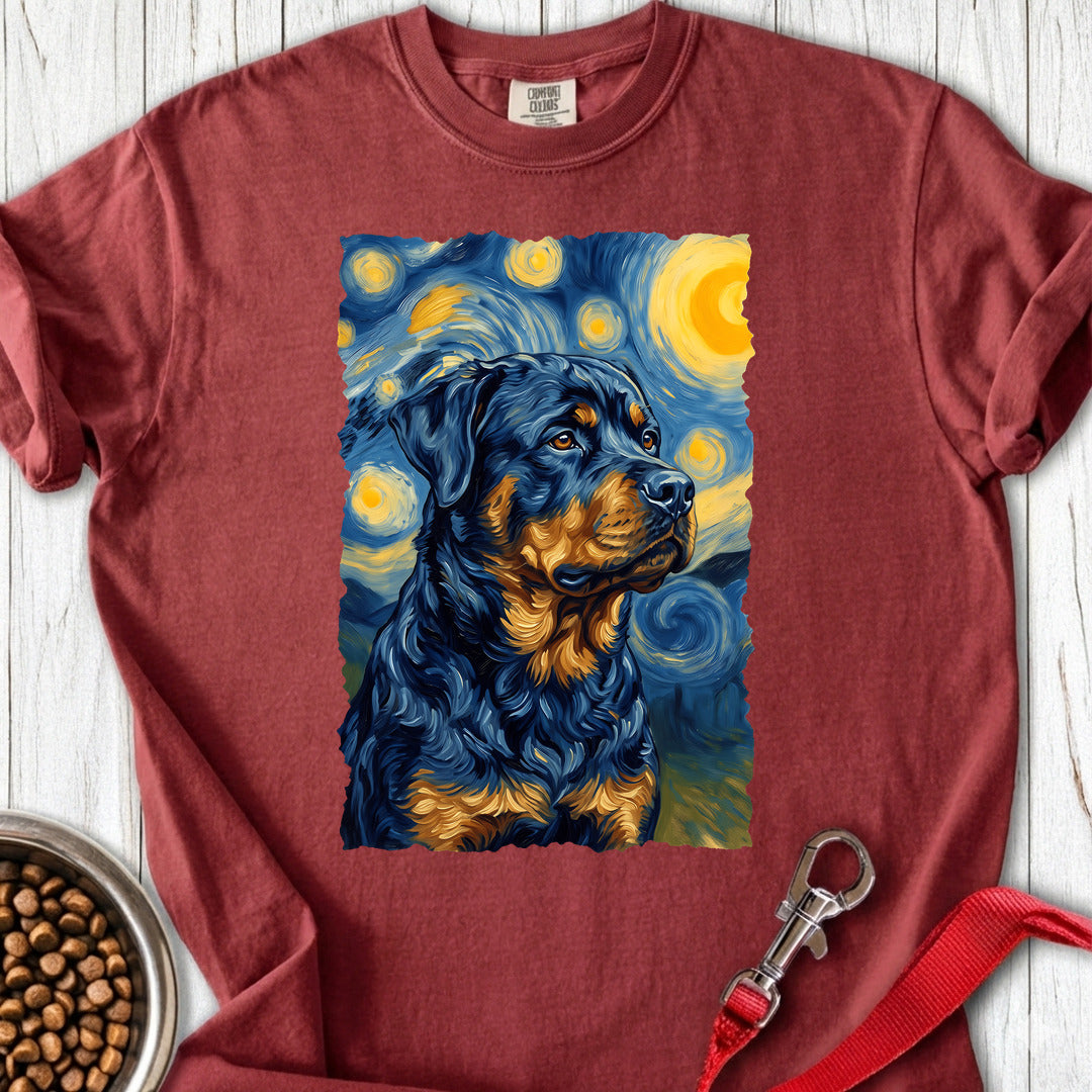 Rottweiler Van Gogh Premium Tee — Brick
