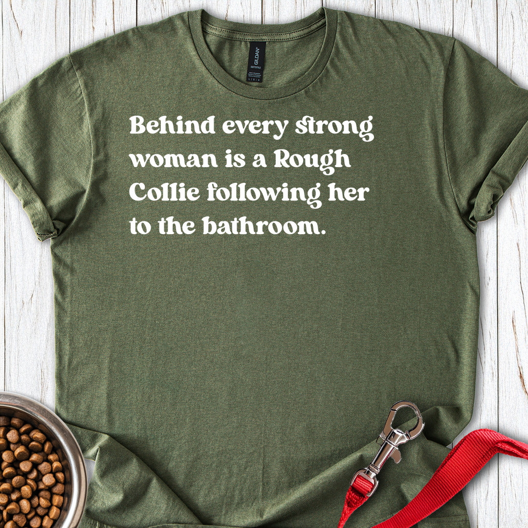 Rough Collie Strong Woman Military Green