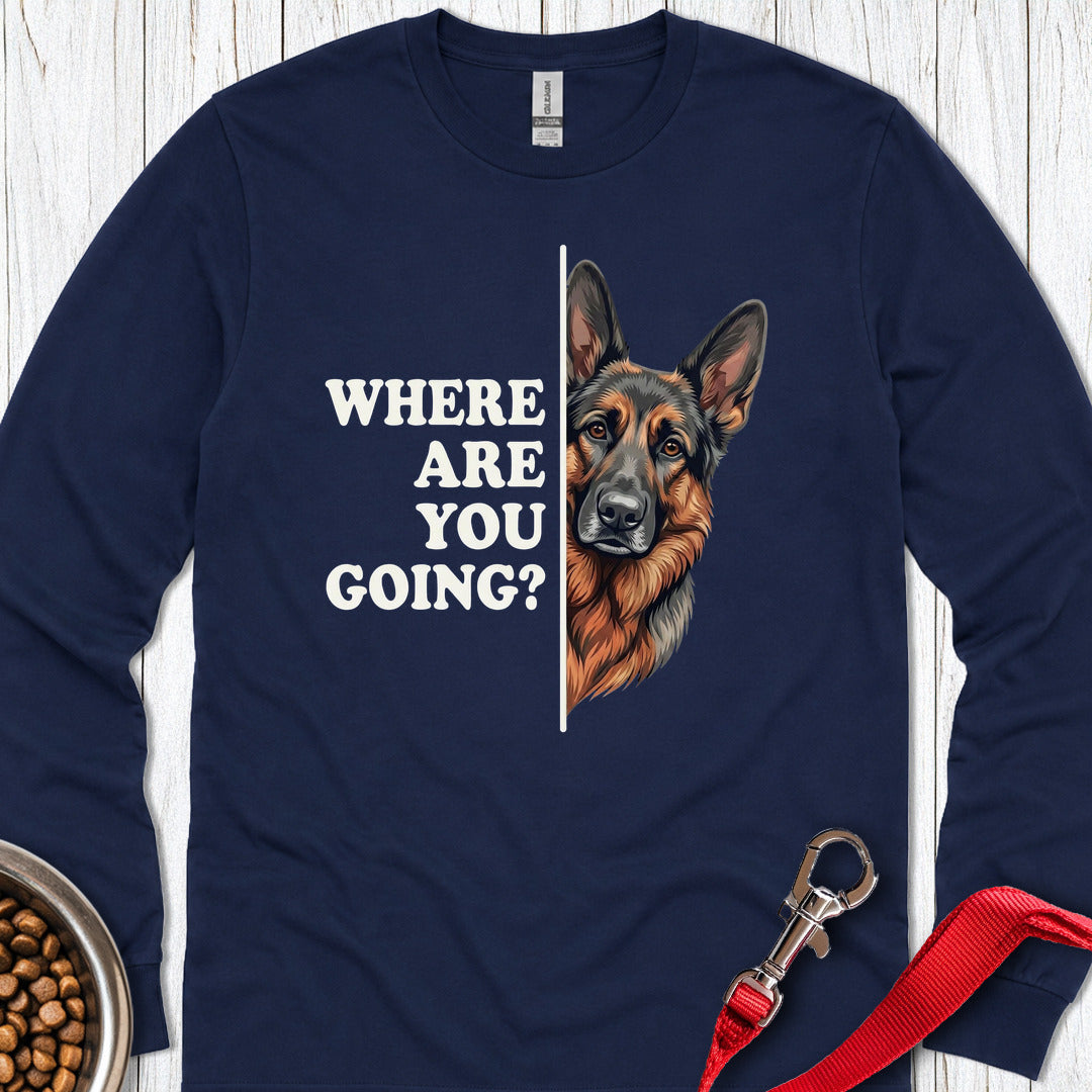 Sable German Shepherd Following Long Sleeve — Navy