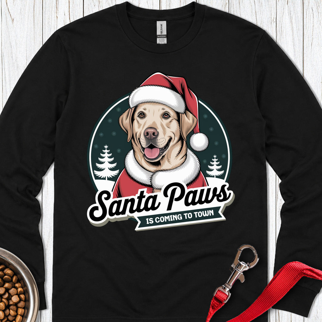 Santa Paws Labrador Long Sleeve — Black