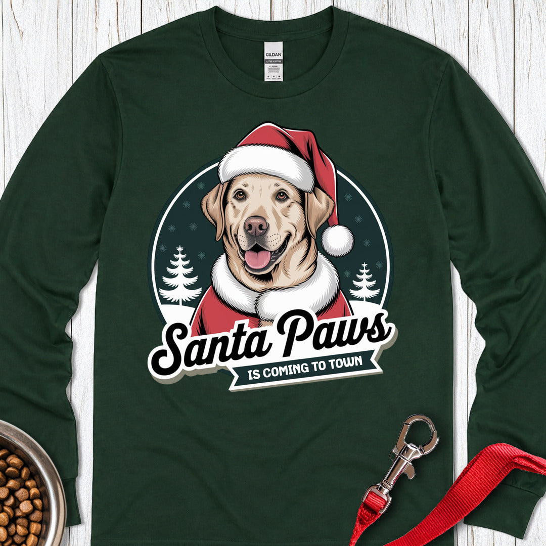 Santa Paws Labrador Long Sleeve — Forest Green