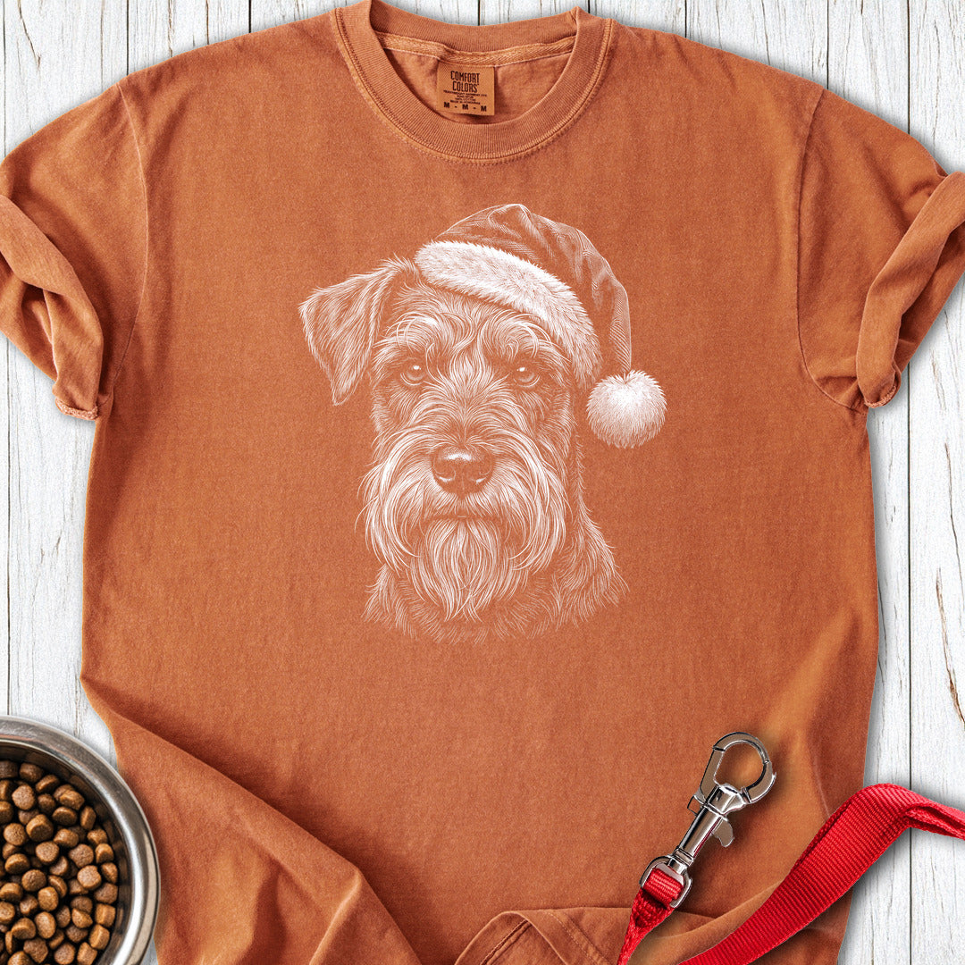 Schnauzer Christmas Santa Hat Premium Tee Yam