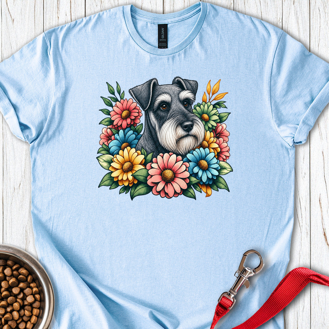 Schnauzer Floral — Light Blue