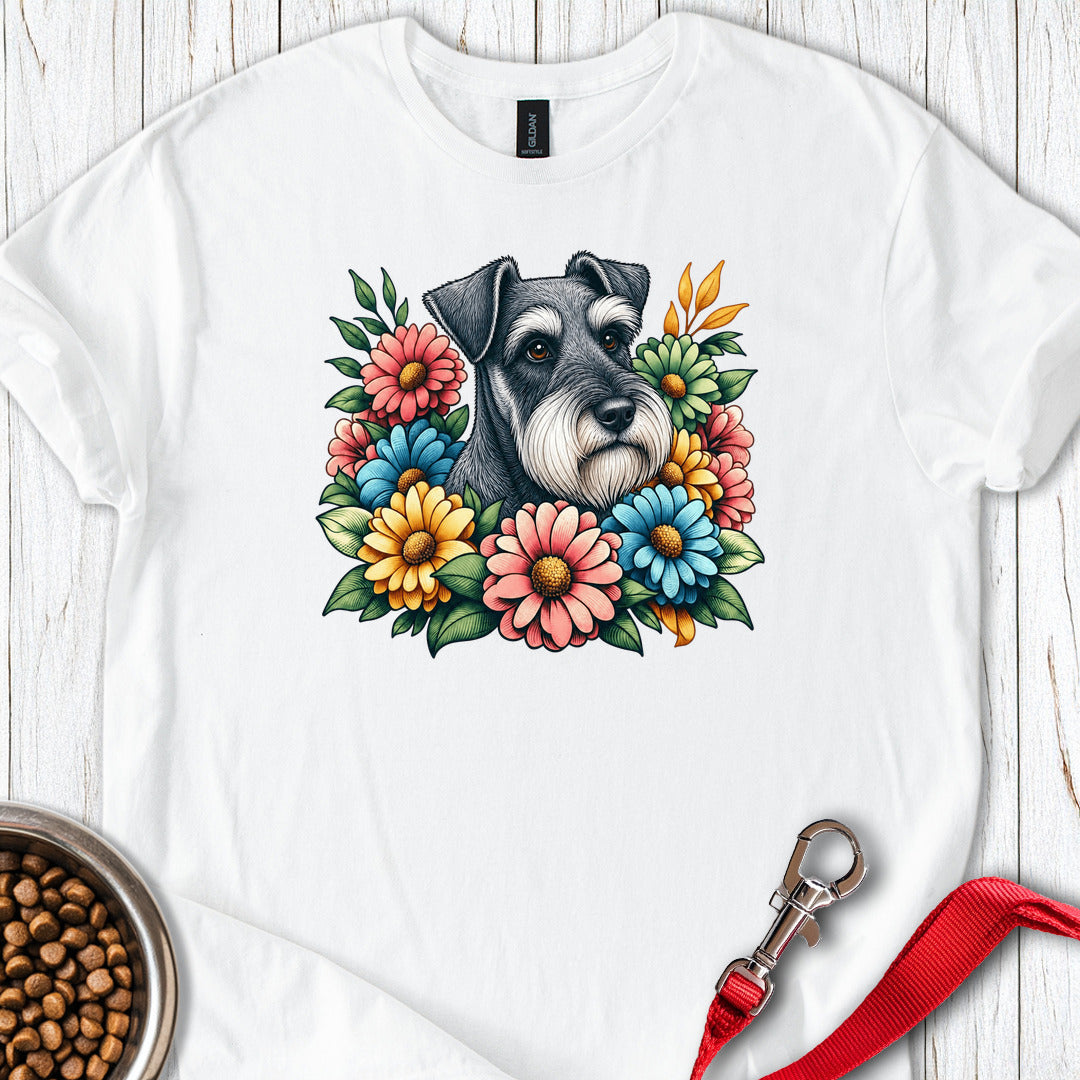 Schnauzer Floral — White
