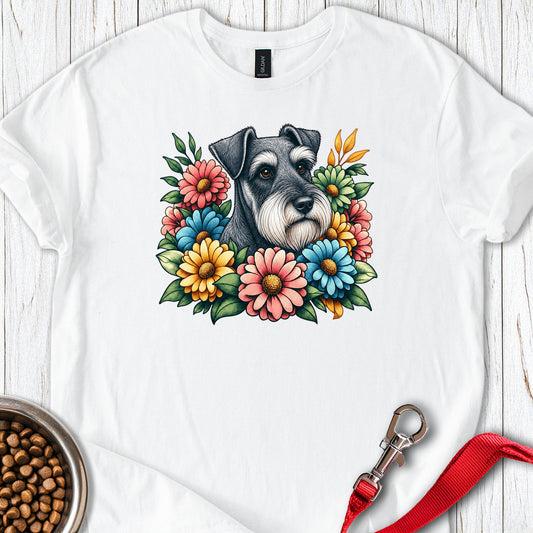 Schnauzer Floral White