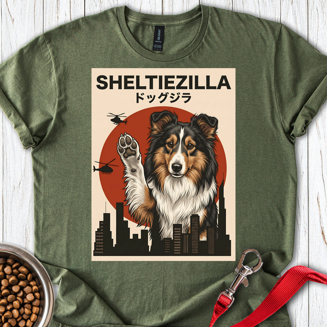 Shetland Sheepdog Sheltiezilla — Military Green