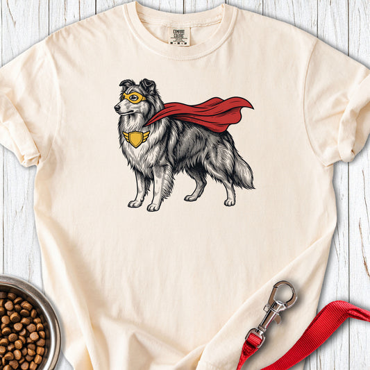Shetland Sheepdog Superhero Premium Tee Ivory