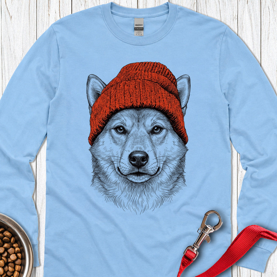 Shiba Beanie Long Sleeve — Carolina Blue