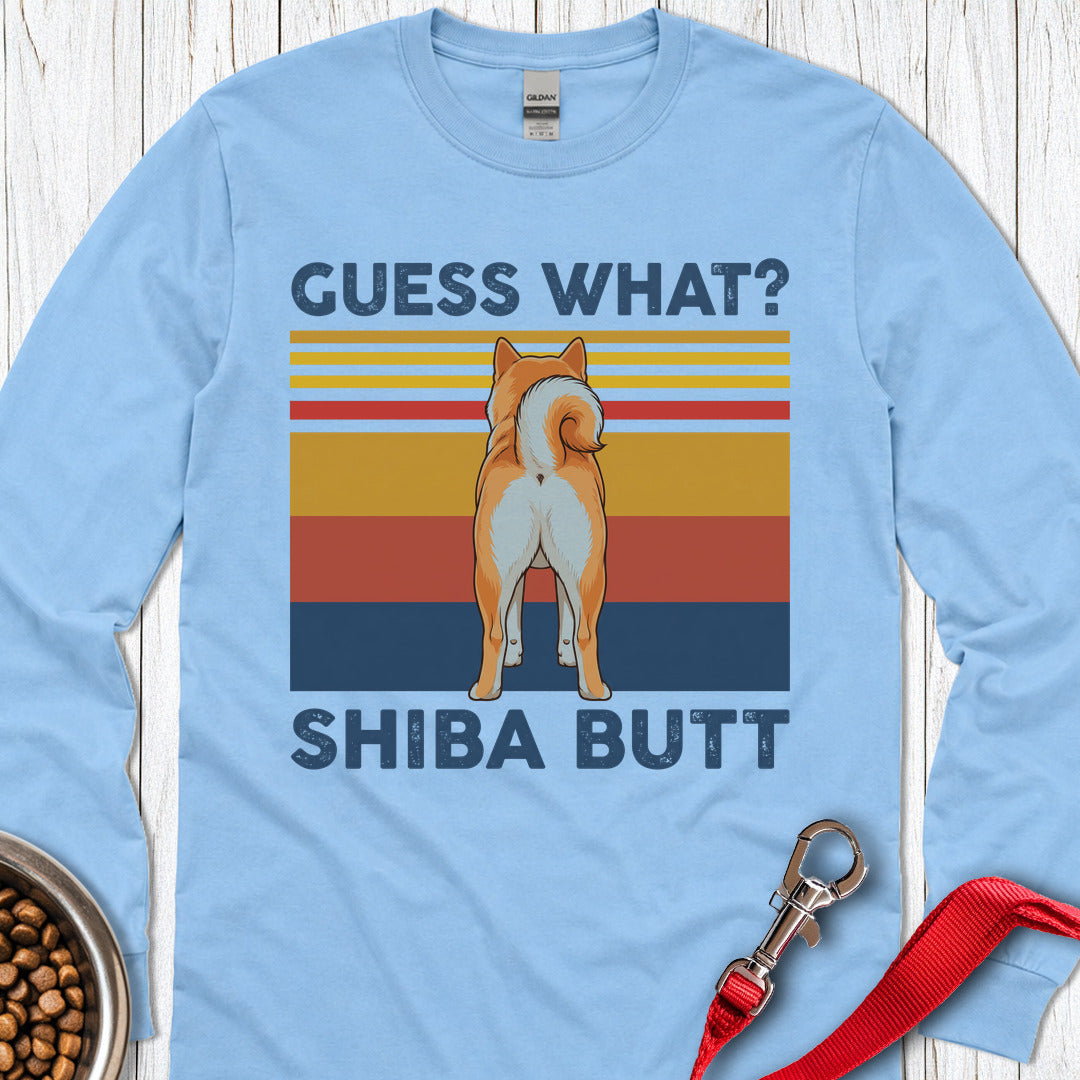 Shiba Butt Long Sleeve — Carolina Blue