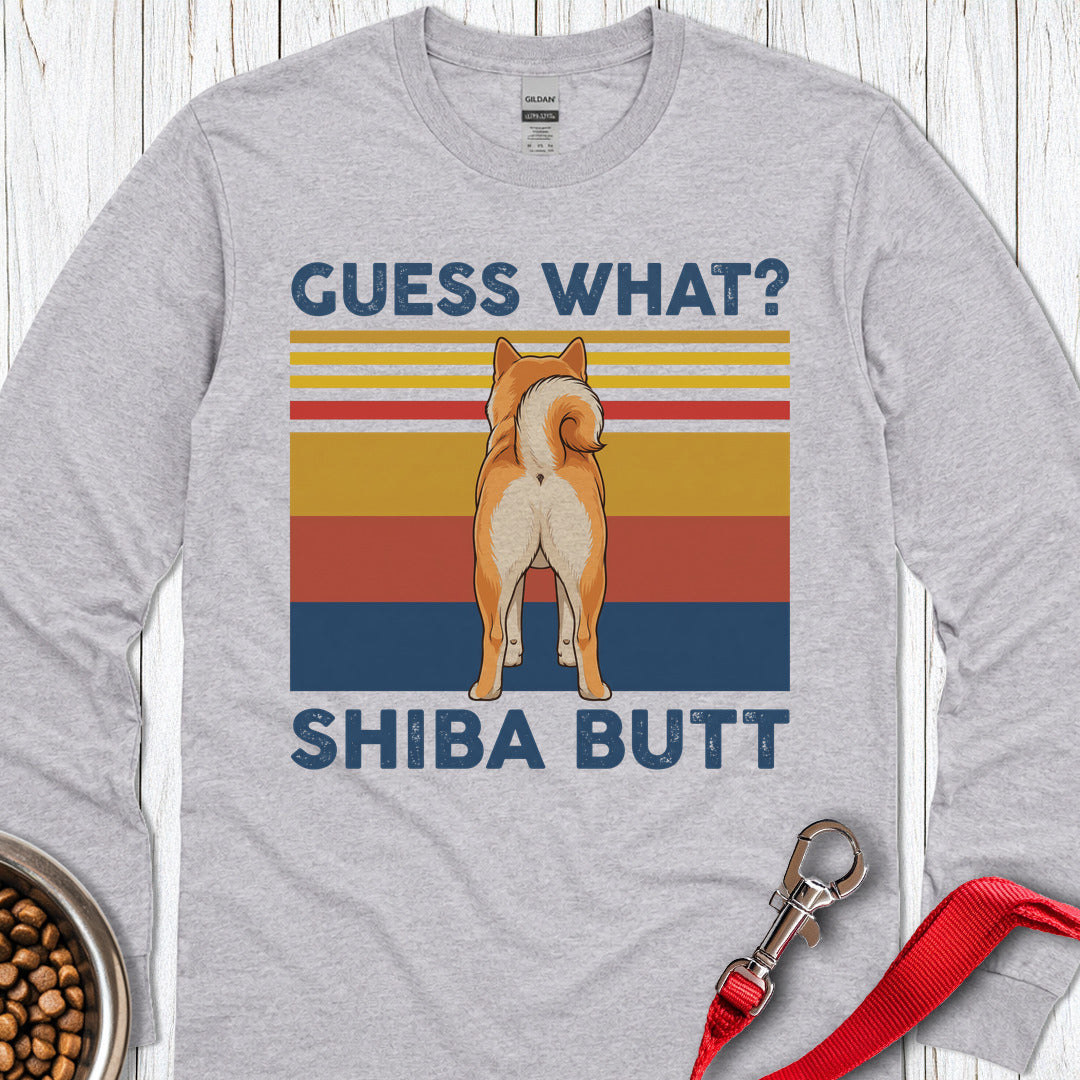 Shiba Butt Long Sleeve — Sport Grey